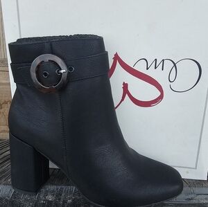 MIA Black Ankle Boots with Buckle